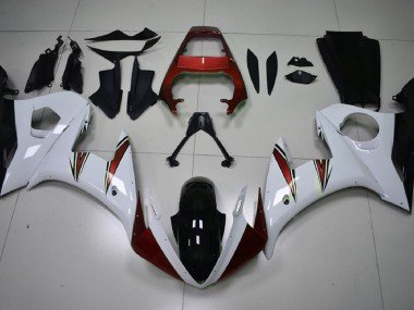 Acentos En Blanco Brillante & Rojo 03-04 R6 Carenados Moto