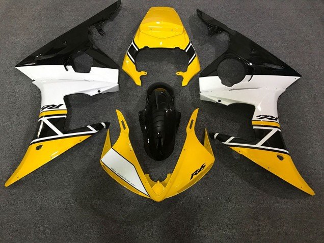 Amarillo Brillante & Blanco 03-04 R6 Carenados Moto Amarillo Brillante & Blanco 03-04 R6 Carenados Moto