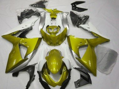 Amarillo Brillante & Blanco 09-16 GSXR 1000 Carenados Moto