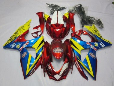 Amarillo Rojo & Azul 09-16 GSXR 1000 Carenados Moto