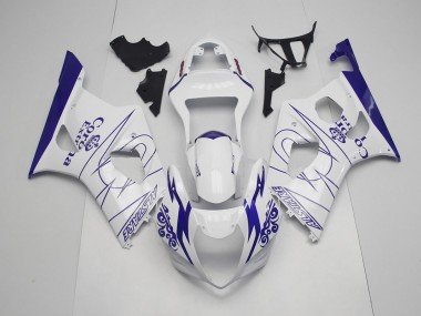 Azul & Blanco Corona 03-04 GSXR 1000 Carenados Moto