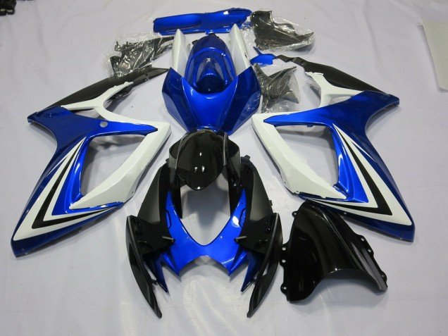 Azul Blanco & Negro 06-07 GSXR 600-750 Carenados Moto Azul Blanco & Negro 06-07 GSXR 600-750 Carenados Moto