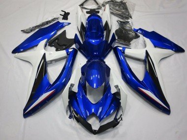 Azul Blanco & Negro 08-10 GSXR 600-750 Carenados Moto