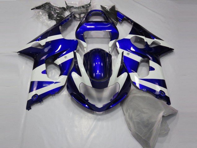 Azul Brillante & Blanco 00-02 GSXR 1000 Carenados Moto