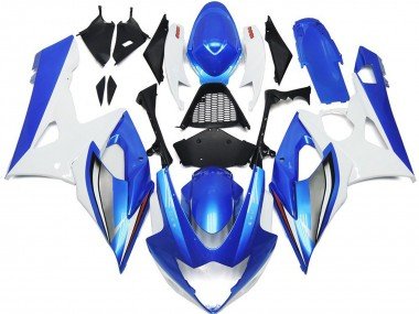 Azul Brillante & Blanco 05-06 GSXR 1000 Carenados Moto