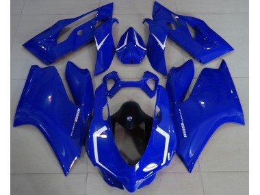 Azul Brillante & Blanco 11-14 Ducati 1199 Carenados Moto