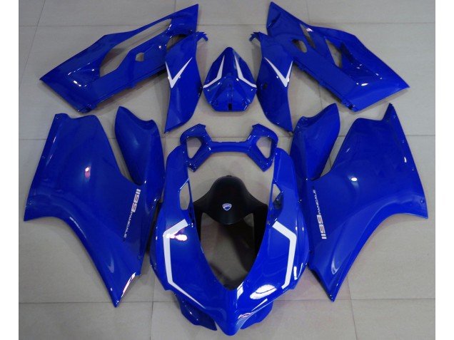 Azul Brillante & Blanco 11-14 Ducati 1199 Carenados Moto