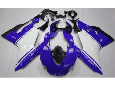 Azul Brillante Blanco & Negro 11-14 Ducati 1199 Carenados Moto