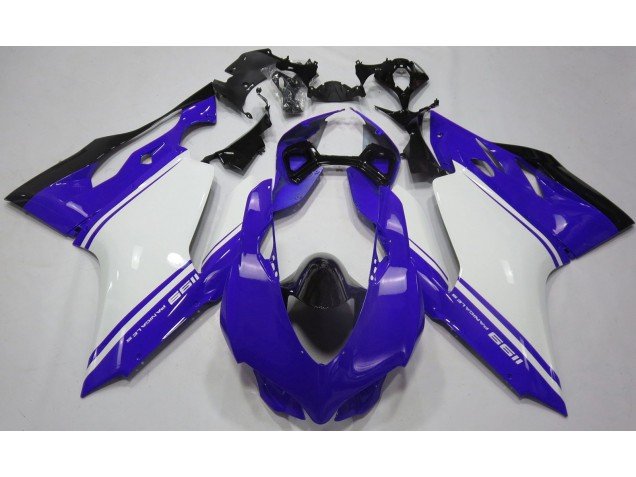 Azul Brillante Blanco & Negro 11-14 Ducati 1199 Carenados Moto