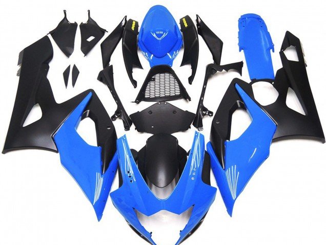 Azul Brillante Con Logotipos Amarillos 05-06 GSXR 1000 Carenados Moto Azul Brillante Con Logotipos Amarillos 05-06 GSXR 1000 Carenados Moto