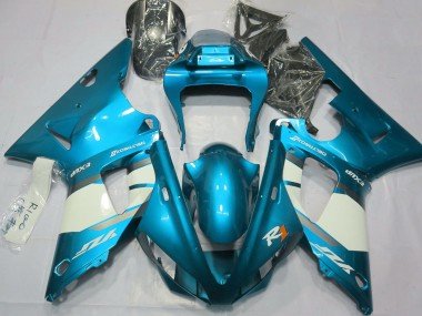 Azul Claro & Blanco 00-01 R1 Carenados Moto