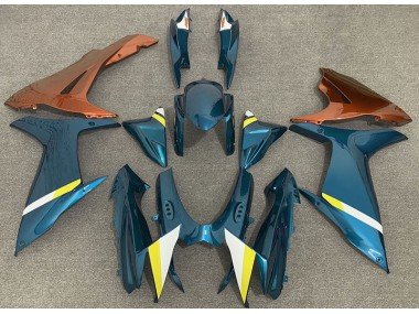 Azul Claro Brillante & Naranja 11-24 GSXR 600-750 Carenados Moto