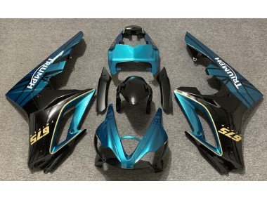 Azul Claro Brillante & Negro 09-12 Daytona 675 Carenados Moto