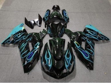 Azul Claro Llama 06-11 ZX14R Carenados Moto