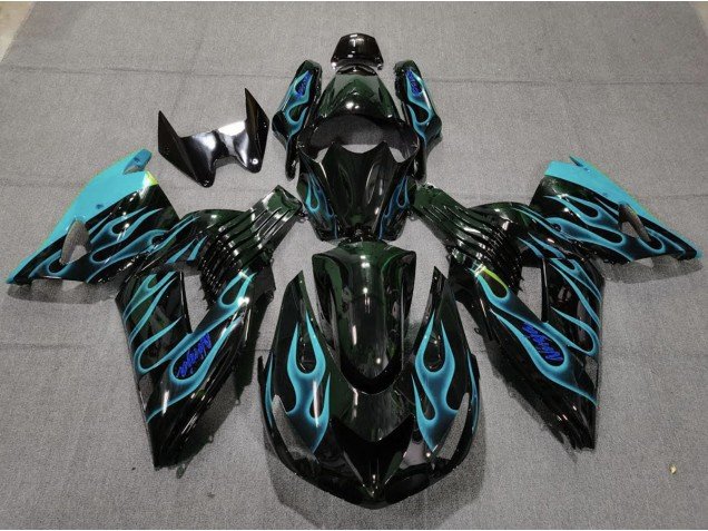 Azul Claro Llama 06-11 ZX14R Carenados Moto