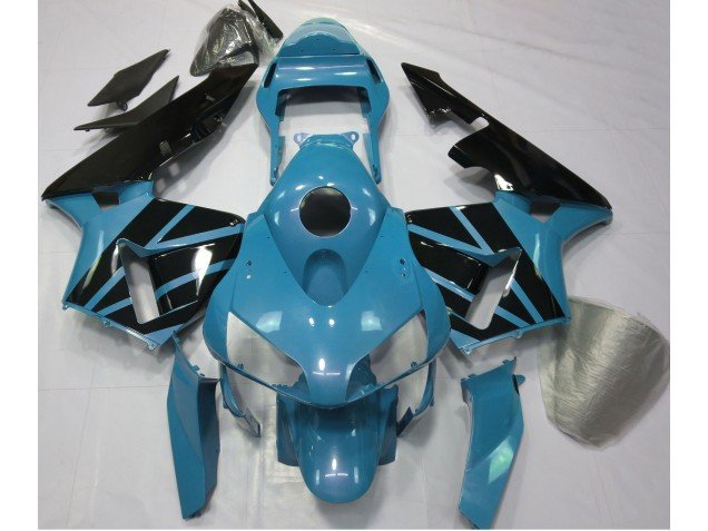 Azul Claro & Negro Brillante 03-04 CBR600RR Carenados Moto