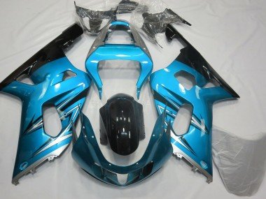 Azul Claro & Plateado 01-03 GSXR 600-750 Carenados Moto