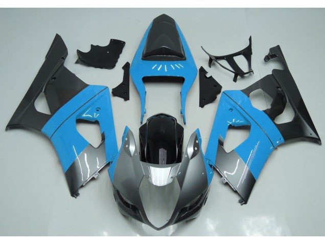 Azul Claro Plateado & Negro 03-04 GSXR 1000 Carenados Moto