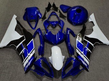 Azul Oscuro & Blanco Personalizado 08-16 R6 Carenados Moto