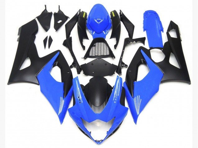 Bases En Azul Claro Brillante & Negro Mate 05-06 GSXR 1000 Carenados Moto Bases En Azul Claro Brillante & Negro Mate 05-06 GSXR 1000 Carenados Moto