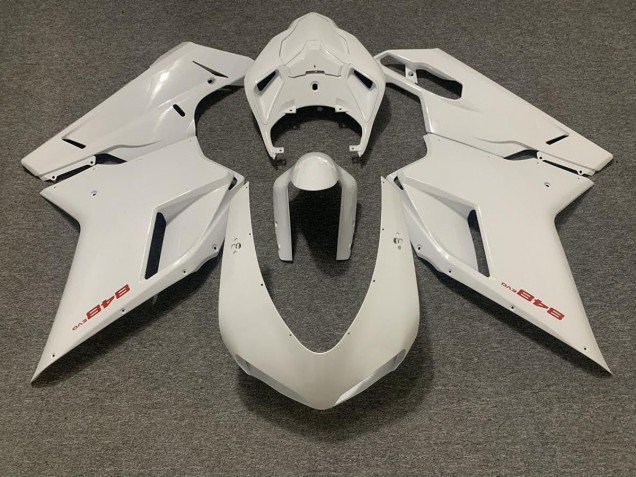 Blanco Brillante 07-14 Ducati 848 1098 1198 Carenados Moto