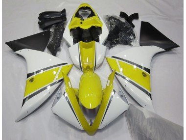 Blanco Brillante & Amarillo 09-11 R1 Carenados Moto