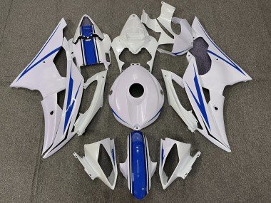 Blanco Brillante & Azul 08-16 R6 Carenados Moto