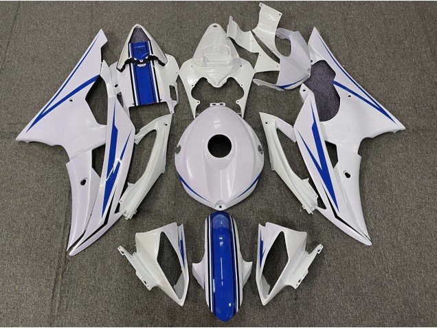 Blanco Brillante & Azul 08-16 R6 Carenados Moto Blanco Brillante & Azul 08-16 R6 Carenados Moto