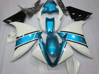 Blanco Brillante & Azul Claro 09-11 R1 Carenados Moto