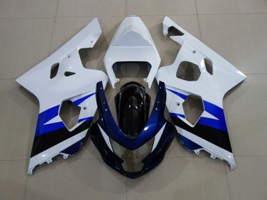 Blanco Brillante & Azul Intenso 04-05 GSXR 600-750 Carenados Moto
