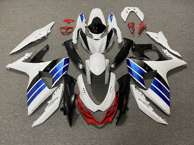 Blanco Brillante Azul Negro & Rojo 09-16 GSXR 1000 Carenados Moto Blanco Brillante Azul Negro & Rojo 09-16 GSXR 1000 Carenados Moto