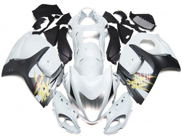 Blanco Brillante Con Estilo Plateado 08-20 GSXR 1300 Carenados Moto Blanco Brillante Con Estilo Plateado 08-20 GSXR 1300 Carenados Moto