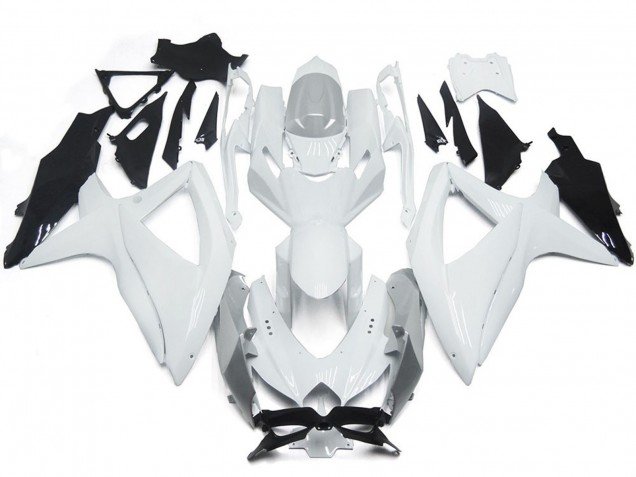 Blanco Brillante Con Plata 08-10 GSXR 600-750 Carenados Moto Blanco Brillante Con Plata 08-10 GSXR 600-750 Carenados Moto