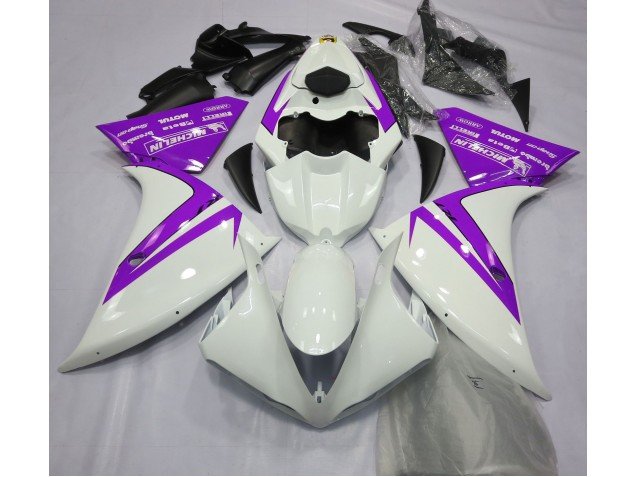 Blanco Brillante & Morado 12-14 R1 Carenados Moto Blanco Brillante & Morado 12-14 R1 Carenados Moto