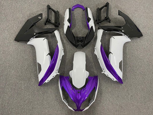 Blanco Brillante & Morado 12-16 Ninja 650R Carenados Moto