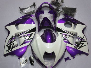 Blanco Brillante & Morado 97-07 GSXR 1300 Carenados Moto