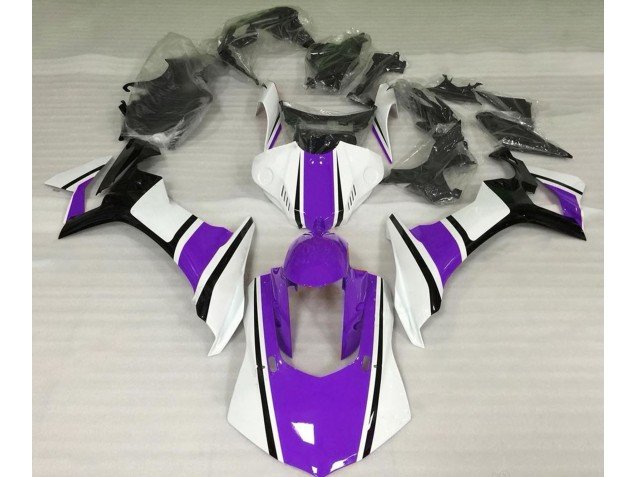 Blanco Brillante Morado & Negro 15-19 R1 Carenados Moto Blanco Brillante Morado & Negro 15-19 R1 Carenados Moto