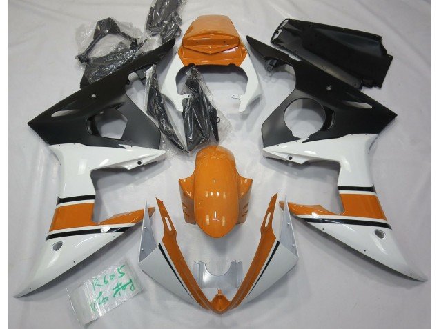 Blanco Brillante & Naranja 03-04 R6 Carenados Moto Blanco Brillante & Naranja 03-04 R6 Carenados Moto