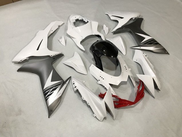 Blanco Brillante & Plata Mate 11-24 GSXR 600-750 Carenados Moto Blanco Brillante & Plata Mate 11-24 GSXR 600-750 Carenados Moto