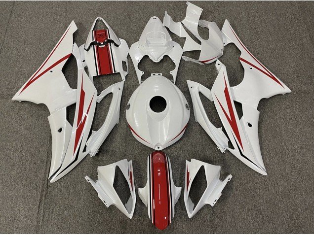 Blanco Brillante & Rojo 08-16 R6 Carenados Moto Blanco Brillante & Rojo 08-16 R6 Carenados Moto