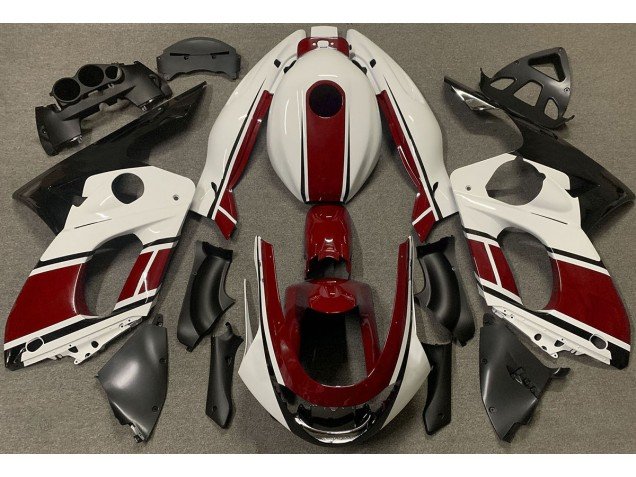 Blanco Brillante & Rojo Oscuro 98-07 YZF600 Carenados Moto Blanco Brillante & Rojo Oscuro 98-07 YZF600 Carenados Moto