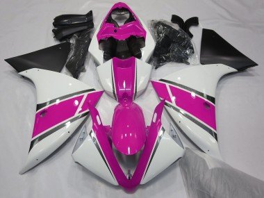 Blanco Brillante & Rosa 09-11 R1 Carenados Moto
