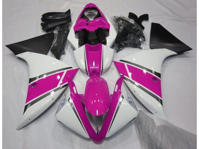 Blanco Brillante & Rosa 09-11 R1 Carenados Moto Blanco Brillante & Rosa 09-11 R1 Carenados Moto