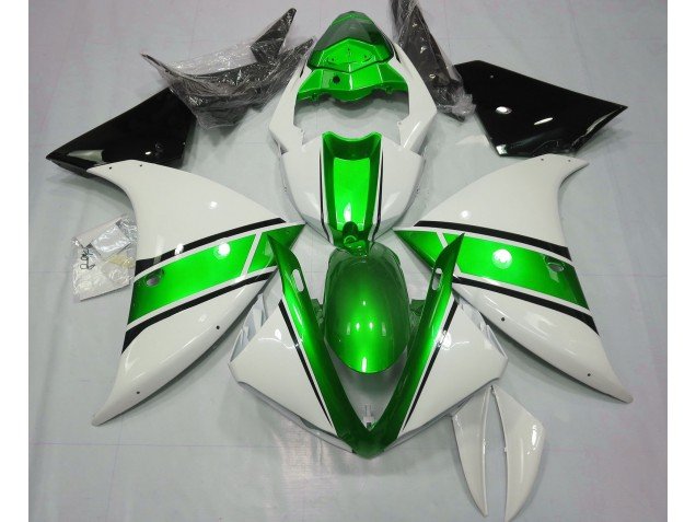 Blanco Brillante & Verde Metalizado 09-11 R1 Carenados Moto Blanco Brillante & Verde Metalizado 09-11 R1 Carenados Moto