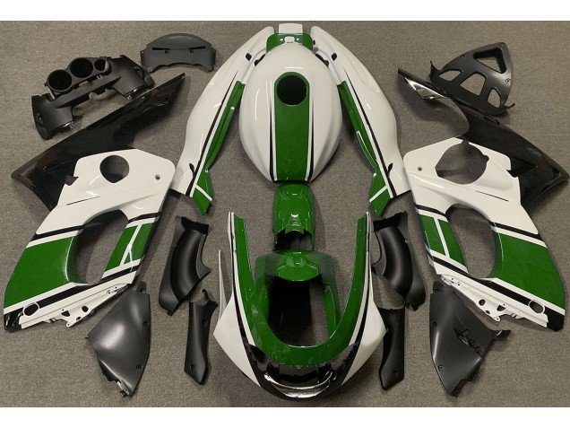 Blanco Brillante & Verde Oscuro 98-07 YZF600 Carenados Moto Blanco Brillante & Verde Oscuro 98-07 YZF600 Carenados Moto