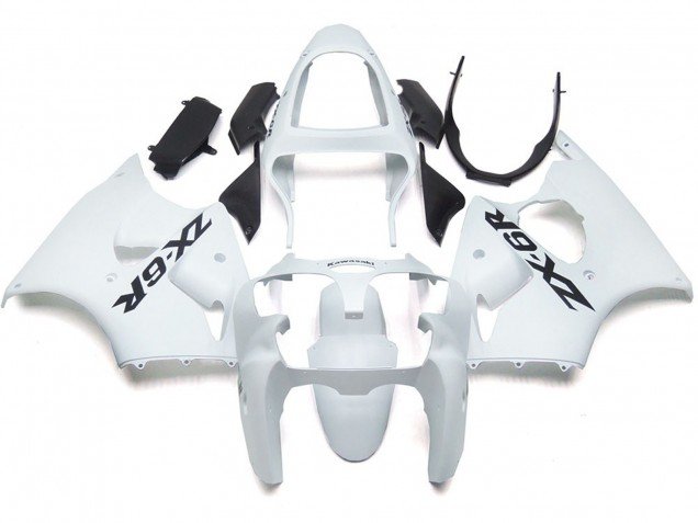 Blanco Brillo Liso Con Logo 00-02 ZX6R Carenados Moto Blanco Brillo Liso Con Logo 00-02 ZX6R Carenados Moto