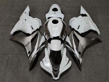 Blanco Brillo & Plata 09-12 CBR600RR Carenados Moto