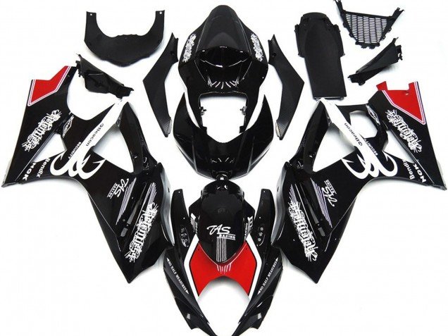 Blanco & Negro Con Rojo 07-08 GSXR 1000 Carenados Moto Blanco & Negro Con Rojo 07-08 GSXR 1000 Carenados Moto