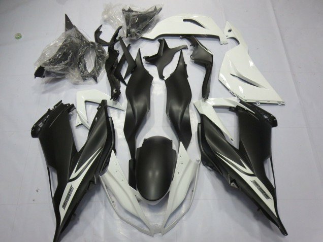 Blanco Negro Mate 13-18 ZX6R Carenados Moto Blanco Negro Mate 13-18 ZX6R Carenados Moto