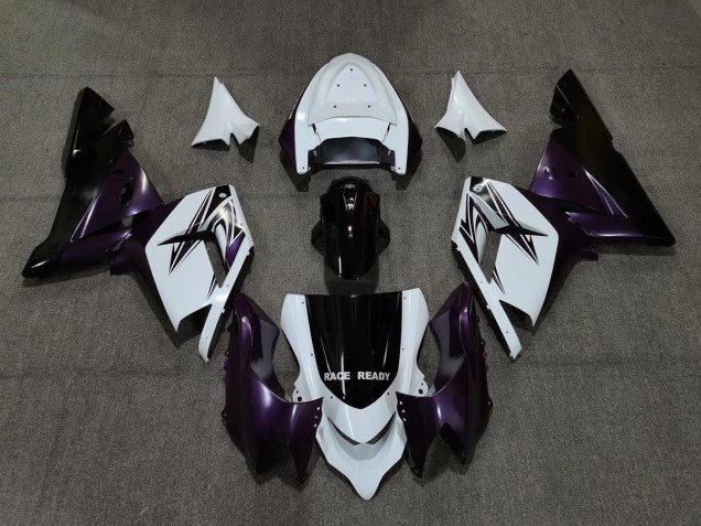 Blanco Púrpura & Negro 04-05 ZX10R Carenados Moto Blanco Púrpura & Negro 04-05 ZX10R Carenados Moto
